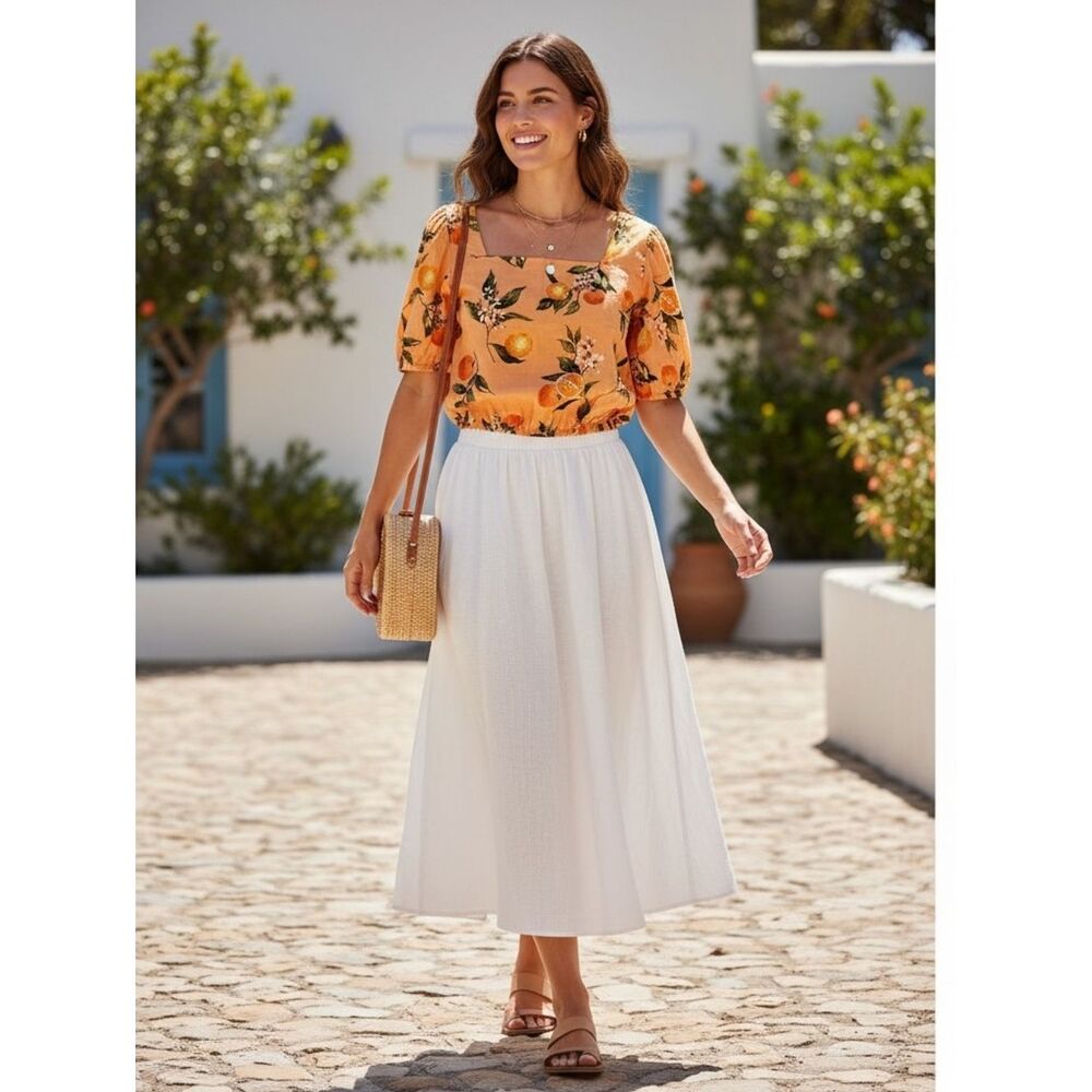 NEW- A Loft Orange Harvest Criss Cross Back Cropped Top